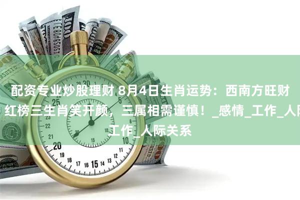 配资专业炒股理财 8月4日生肖运势：西南方旺财旺运！红榜三生肖笑开颜，三属相需谨慎！_感情_工作_人际关系