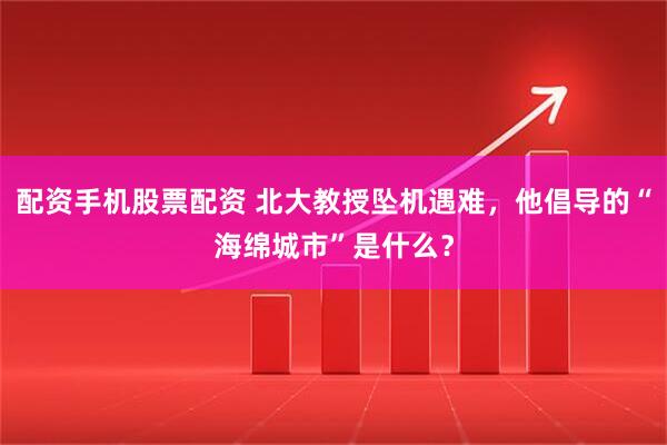 配资手机股票配资 北大教授坠机遇难，他倡导的“海绵城市”是什么？